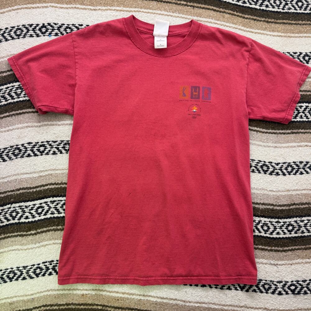 Vintage Salt Lake City 2002 Winter Olympics Official Mascot Red Shirt Sz Medium